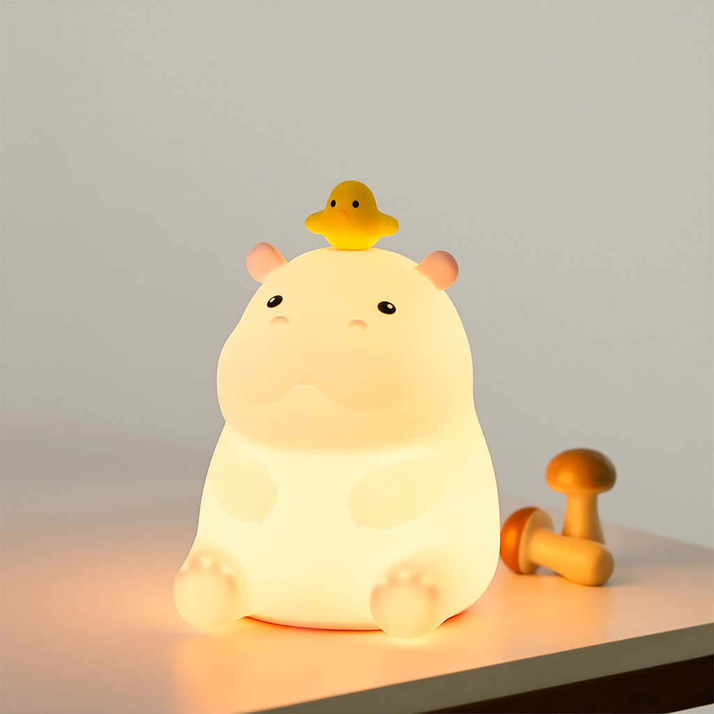 CozZy Glowy Teacup Hippo - Cute LED Night Light Lamp